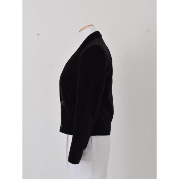 Vintage 90s Cotton Black Jacket| size 36 - Picture 4 of 10